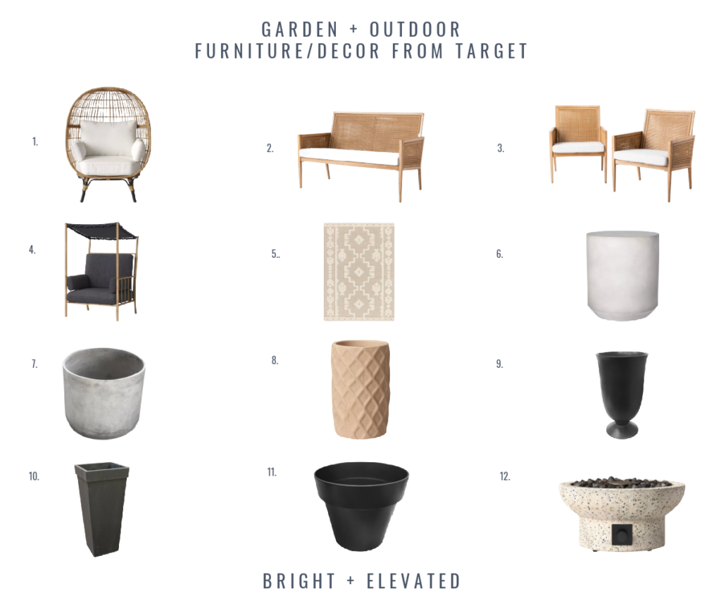 Outdoor furniture and decor from Target